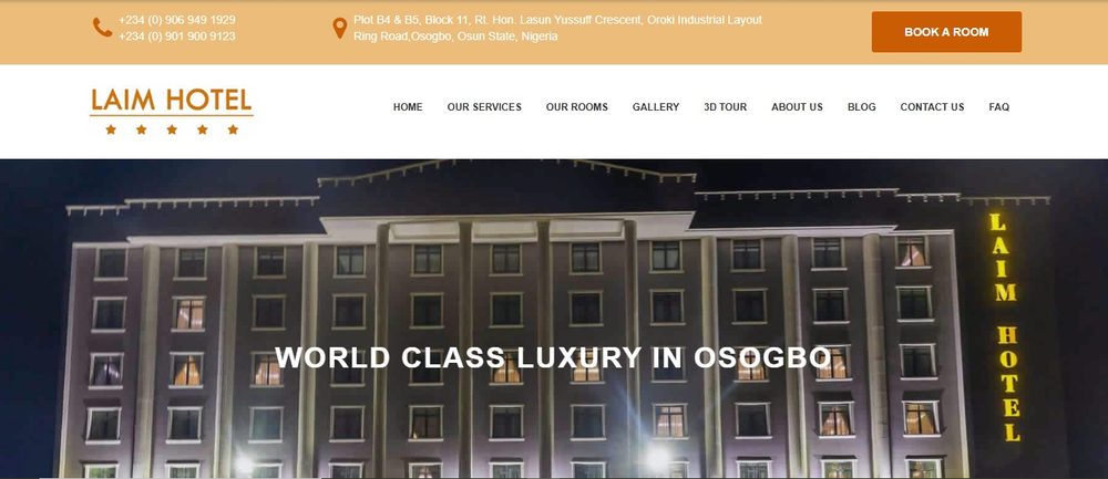 LAIM Hotels website homepage