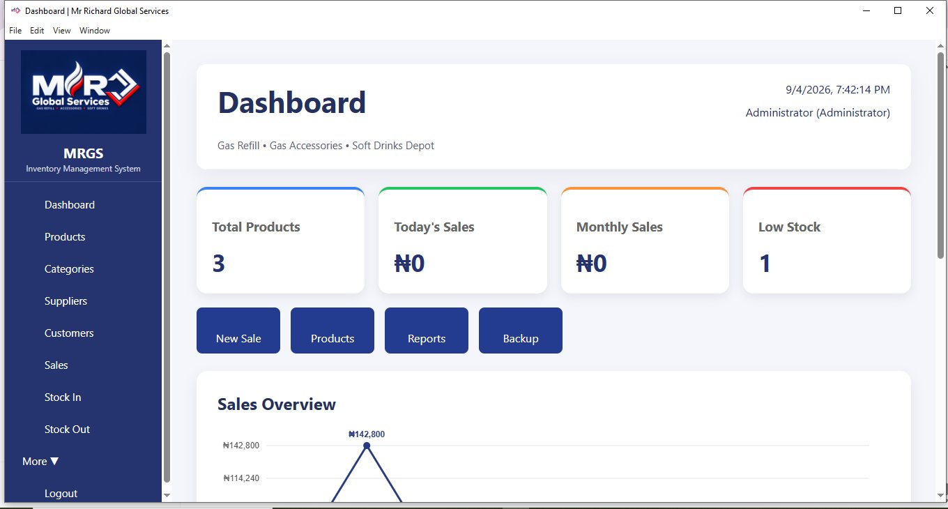 MRGS Inventory Management System dashboard